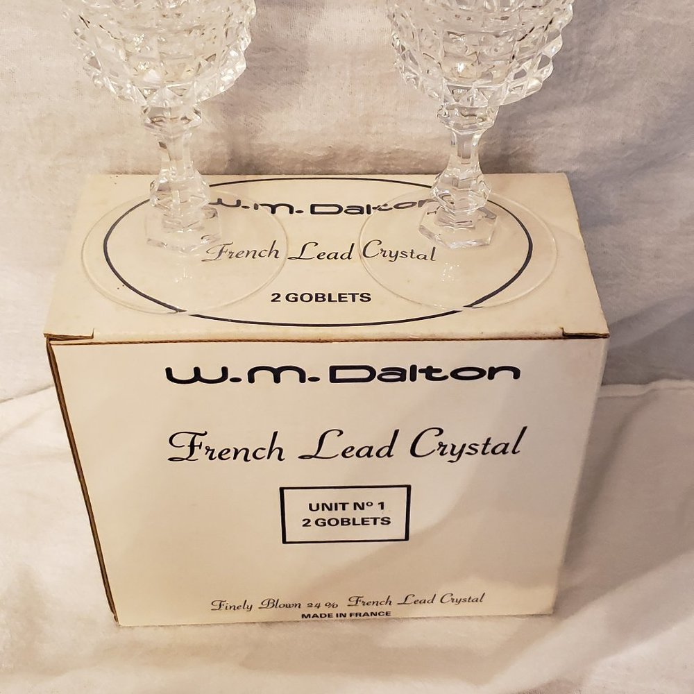 W.M. Dalton Unit N0 1  2 Goblets per box total 4 boxes 8 Wine Glasses